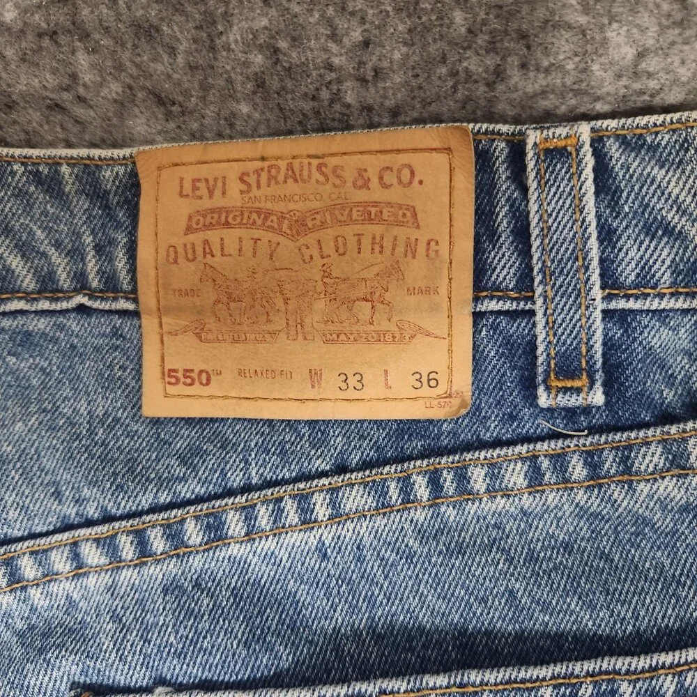 Levis 550 Red Tab VTG 80s Jeans New Men 33x36 Blue Medium Wash Faded Relaxed Fit